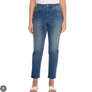 Frye | Straight Leg Cuffed Denim Jeans High Rise Amari Dark Wash Size 6/28